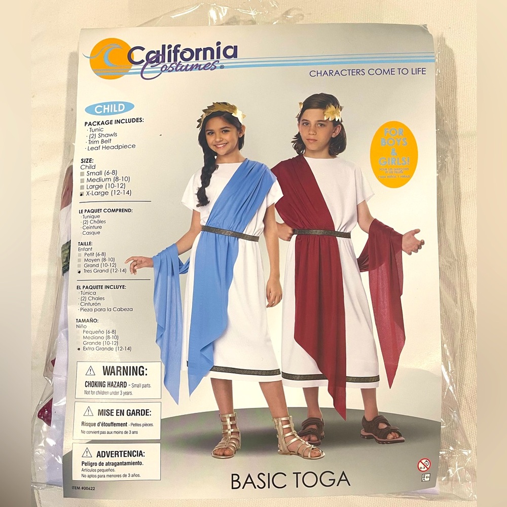 California Costumes Kids Toga - Blue and Red XL